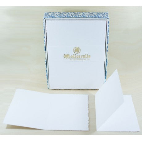 208L Medioevalis Deckled Edge White Folded Cards