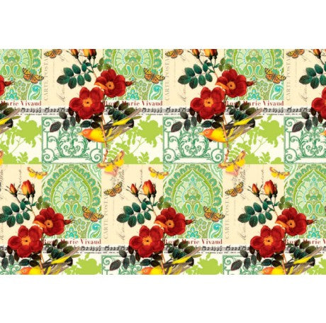 Yellow Bird and Red Flower Gift Wrap