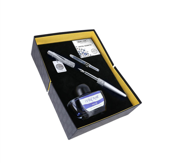Gift Set Fountain Pen Crystal Celebrities - Silver