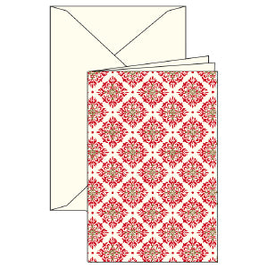 Christmas Card Box of 10 Red Geometric