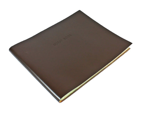 Torcello Leather Guest/Visitor/Condolence Book Chocolate