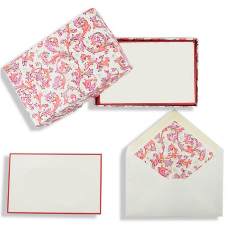 Florentine Red Folded Cards Stationery Set