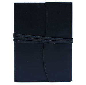 Amalfi Refillable Leather Journal Large - Black