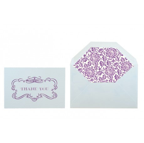 Pink Floral Thank You Card Stationery Set