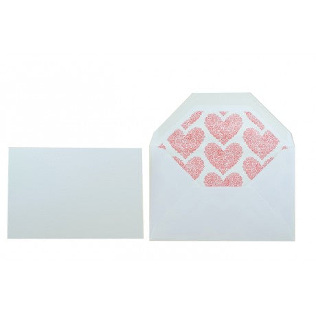 Red Hearts Letterpress Correspondence Cards Set