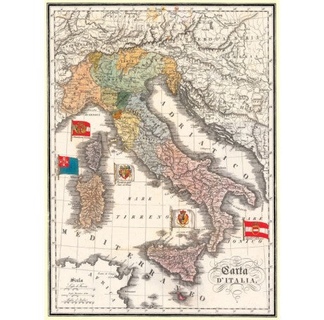Old Italia Map Gift Wrap