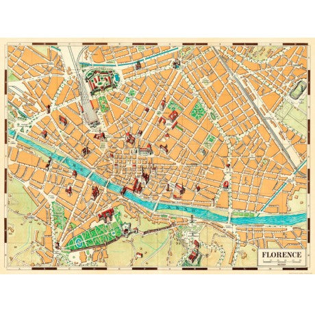Florence Map Gift Wrap