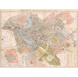 Rome Map Gift Wrap