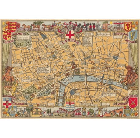 London Vintage Map Gift Wrap