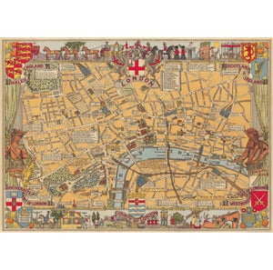 London Vintage Map Gift Wrap