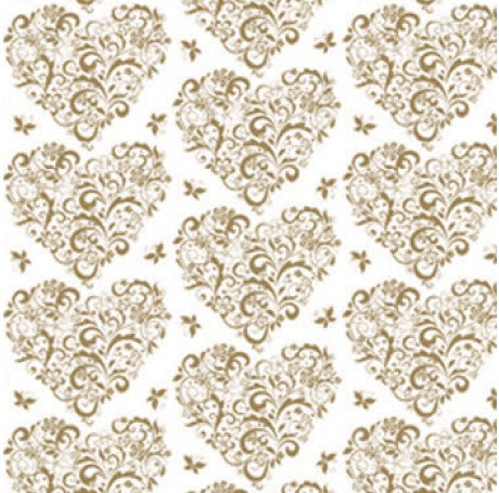 Gold Hearts Gift Wrap